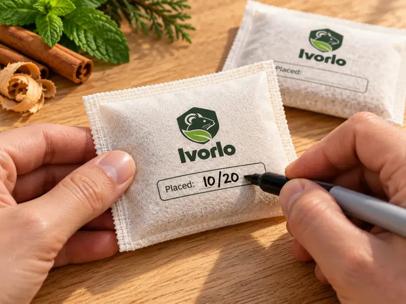 Writing the date on a pouch