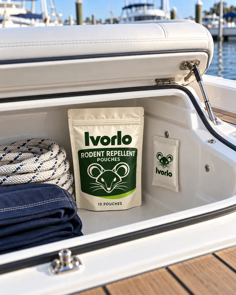 Pouch in a boat storage locker