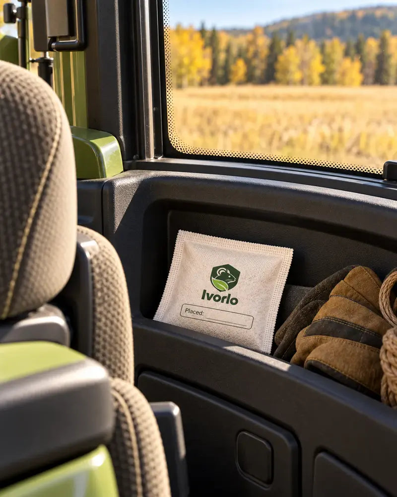 Pouch in a tractor cab